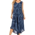 thumbnail image 1 of Sakkas Rocio Women's Sleeveless Caftan Beach Cover up Dress Casual Relaxed Tie dye - Midnight Blue - One Size, 1 of 5