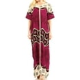 thumbnail image 1 of Sakkas Sabra Womens Long Casual Cover-up Tunic Kaftan V neck Dress - Fuchsia - Large, 1 of 5