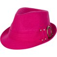 thumbnail image 1 of Sakkas Sammy Structured Wool Fedora Hat - Fuchsia - One Size, 1 of 2