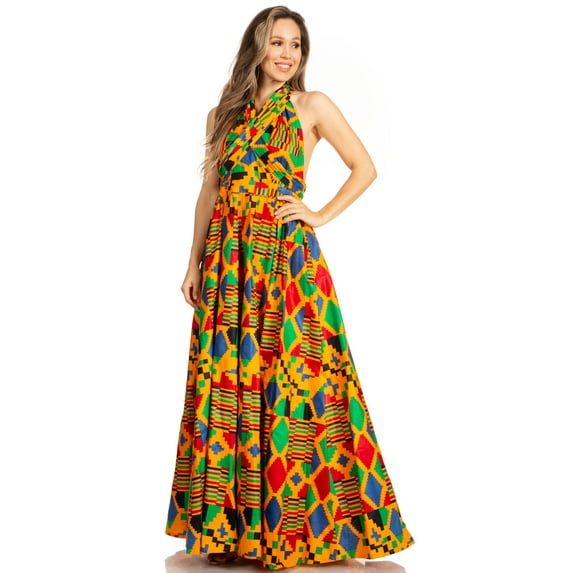 Sakkas Sandy Sexy Backless Year Around Long Maxi Infinity Dress Many Ways To Wear - 215-Orange - One Size