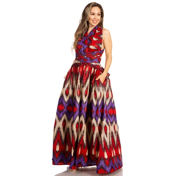 Sakkas Sandy Sexy Backless Year Around Long Maxi Infinity Dress Many Ways To Wear - 216-Multi - One Size