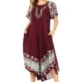 thumbnail image 1 of Sakkas Sara Batik CaftanTank Dress / Cover Up - Chocolate / Mint - One Size Regular, 1 of 6