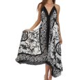 thumbnail image 1 of Sakkas Silky V-Neck Halter Handkerchief Hem Maxi Dress - White - One Size, 1 of 4