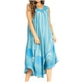 thumbnail image 1 of Sakkas Starlight Fourth Women's Tie Dye Caftan Tank Dress/Cover Up Beach Kaftan - 41-Aqua - One Size, 1 of 5