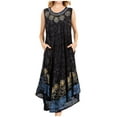 thumbnail image 1 of Sakkas Starlight Second Caftan Tank Dress/Cover Up Tie Dye Womens Beach Kaftan - 35-BlackBlue - One Size, 1 of 5