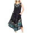 thumbnail image 1 of Sakkas Starlight Second Caftan Tank Dress/Cover Up Tie Dye Womens Beach Kaftan - 35-BlackMint - One Size, 1 of 5