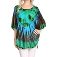 thumbnail image 1 of Sakkas Sunia Tie Dye Caftan Sleeve Blouse | Cover Up - Mint - One Size, 1 of 5