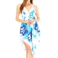 thumbnail image 1 of Sakkas Svana Women's V-neck Spaghetti Strap Floral Print Summer Casual Short Dress - W-Blue - One Size, 1 of 5