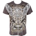 thumbnail image 1 of Sakkas Sword and Griffin Metallic Silver Embossed Cotton Mens Fashion T-shirt - Charcoal / Small, 1 of 2