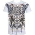 thumbnail image 1 of Sakkas Sword and Griffin Metallic Silver Embossed Cotton Mens Fashion T-shirt - White / Medium, 1 of 2