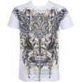 thumbnail image 1 of Sakkas Sword and Griffin Metallic Silver Embossed Cotton Mens Fashion T-shirt - White / X-Large, 1 of 2