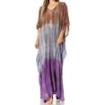 thumbnail image 1 of Sakkas Tacy Women's Casual Boho Summer Maxi Dress Caftan Kaftan Cover-up LougeWear - 25-Brown - One Size Regular, 1 of 5