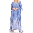 thumbnail image 1 of Sakkas Tacy Women's Casual Boho Summer Maxi Dress Caftan Kaftan Cover-up LougeWear - Sky Blue - One Size Regular, 1 of 5