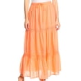 thumbnail image 1 of Sakkas Takara Maxi Broomstick Cascading Peasant Skirt with Elastic Waist - Orange - OS, 1 of 5
