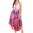 thumbnail image 1 of Sakkas Tasanee Caftan Tank Dress / Cover Up - Coral - One Size, 1 of 6