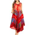 thumbnail image 1 of Sakkas Tasanee Caftan Tank Dress / Cover Up - Red - One Size, 1 of 6