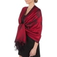 thumbnail image 1 of Sakkas Two Tone Rose Pashmina Scarf / Stole / Wrap - Red / Black - One Size, 1 of 4