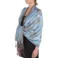 thumbnail image 1 of Sakkas Two Tone Rose Pashmina Scarf / Stole / Wrap - Steel Blue / Gray - One Size, 1 of 4