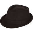 thumbnail image 1 of Sakkas Unisex Structured Wool Fedora Winter Hat ( 3 Colors ) - Black - L/XL, 1 of 2