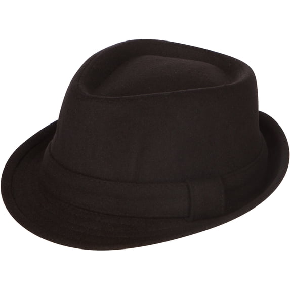Sakkas Unisex Structured Wool Fedora Winter Hat ( 3 Colors ) - Black - L/XL