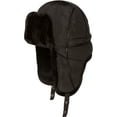 thumbnail image 1 of Sakkas Victor Adjustable Aviator Trapper Ushanka Hat Warm Faux Fur and Nylon - Black - M/L, 1 of 4