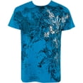 thumbnail image 1 of Sakkas Vines and Fleur De Lis Metallic Silver Embossed Cotton Mens T-Shirt - Turquoise - 2XL, 1 of 2