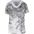 thumbnail image 1 of Sakkas Vines and Fleur De Lis Metallic V-Neck Mens T-Shirt - White - Large, 1 of 2