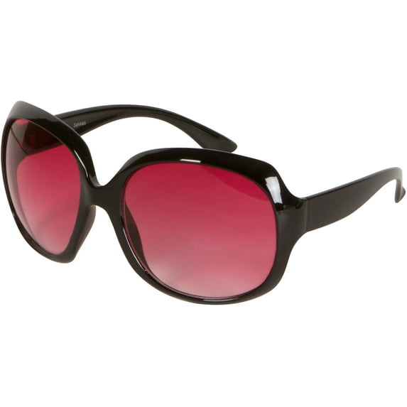 Sakkas Vintage Oversized Frame Fashion Sunglasses - Black - Pink Smoke Lens - One Size