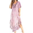 thumbnail image 1 of Sakkas Viveka Embroidered Caftan Dress - 2-Lilac - One Size, 1 of 5