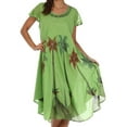 thumbnail image 1 of Sakkas Watercolor Palm Tree Tank Caftan Dress - Green - One Size, 1 of 4