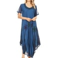 thumbnail image 1 of Sakkas Watercolor Palm Tree Tank Caftan Dress - Navy - One Size, 1 of 5