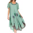 thumbnail image 1 of Sakkas Watercolor Palm Tree Tank Caftan Dress - Sea Green - One Size, 1 of 5