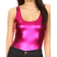 thumbnail image 1 of Sakkas Woemn's Gymnastics Dance Party Metallic Bodysuit Leotard Top Made in USA - Fuchsia - 1X, 1 of 5