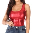 thumbnail image 1 of Sakkas Woemn's Gymnastics Dance Party Metallic Bodysuit Leotard Top Made in USA - Red - Large, 1 of 5