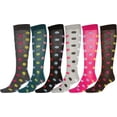thumbnail image 1 of Sakkas Women's Cotton Blend Knee High Socks Assorted Pack - Dot 6-Pack - 9-11, 1 of 3