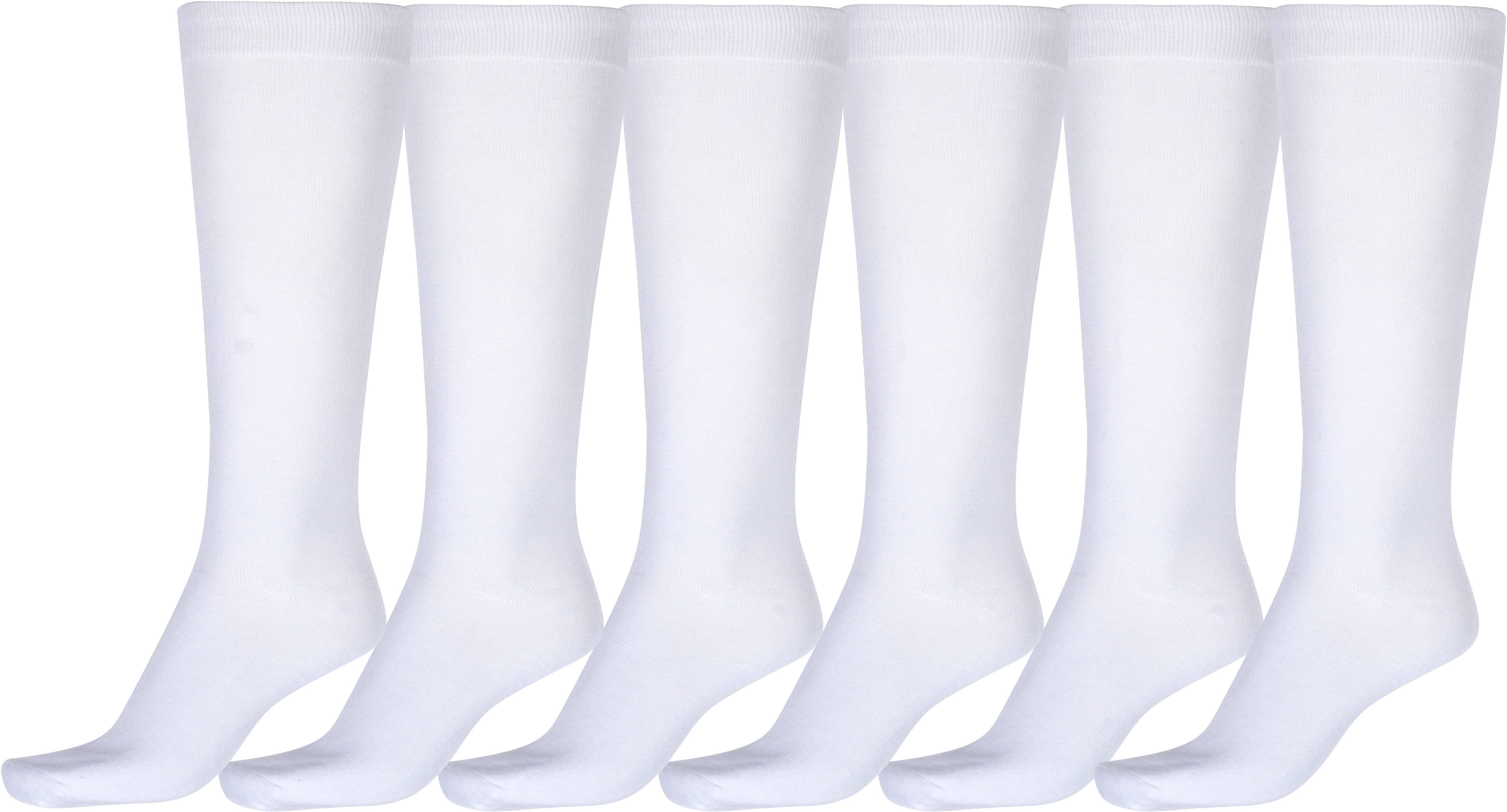 Sakkas Women's Cotton Blend Knee High Socks Assorted Pack - White 6 ...