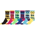 thumbnail image 1 of Sakkas Women's Fun Colorful Design Poly Blend Crew Socks Assorted 6-Pack - Diamond - 9-11, 1 of 2