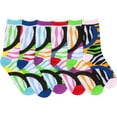 thumbnail image 1 of Sakkas Women's Fun Colorful Design Poly Blend Crew Socks Assorted 6-Pack - Zebra - 9-11, 1 of 1