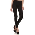 thumbnail image 1 of Sakkas Women's Patterned Soft Fleece Lined High Waist Leggings - Black - Plus Size, 1 of 4