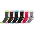 thumbnail image 1 of Sakkas Women's Poly Blend Soft and Stretchy Crew Pattern Socks Assorted 6-pack - To You / 9-11, 1 of 2