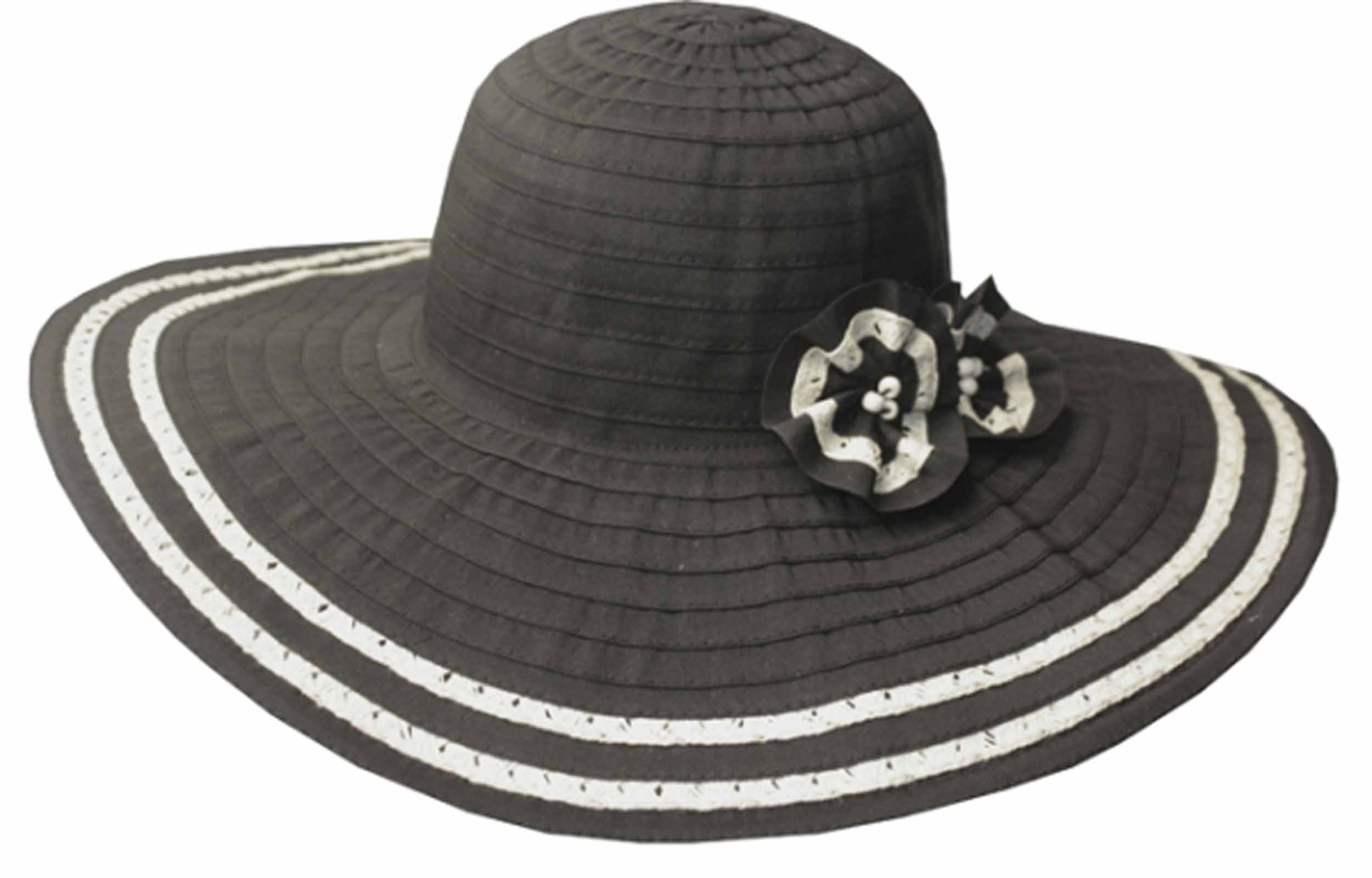 Sakkas Sun hat Sakkas 43EH Buster Patterned Band Wool Porkpie Hat - Black  main image 4
