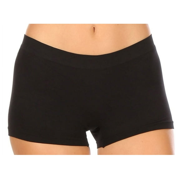 Sakkas Women's Seamless Stretch Boy Short Panties (6 Pack) - Black - One Size