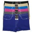thumbnail image 1 of Sakkas Women's Seamless Stretch Boy Short Panties (6 Pack) - Jeans - One Size, 1 of 1