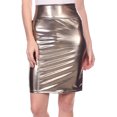 thumbnail image 1 of Sakkas Women's Shiny Metallic Liquid High Waist Pencil Skirt - Gray - X-Large, 1 of 4