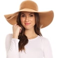 thumbnail image 1 of Sakkas Womens 100% Wool Wide Brim Foldable Floppy Hat - Beige - One Size, 1 of 5