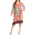 thumbnail image 1 of Sakkas Womens 3/4 Sleeves Button Down Spring/Summer Short Shirt Dress/Cover-up - D-371-A - S/M, 1 of 5