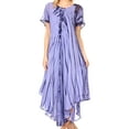 thumbnail image 1 of Sakkas Yasmin Tie Dye Embroidered Sheer Cap Sleeve Sundress | Cover Up - Blue - One Size Regular, 1 of 5