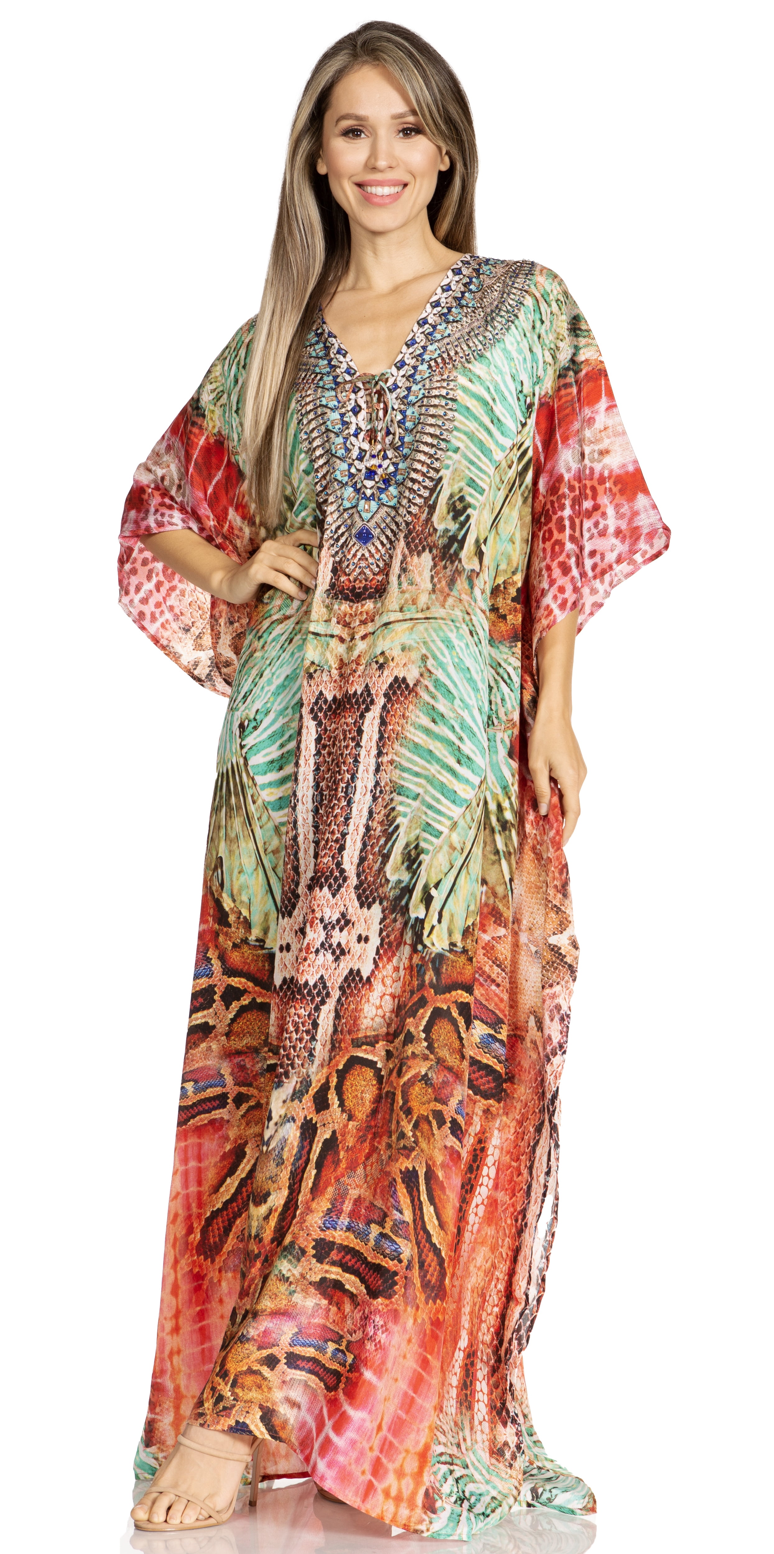 Sakkas Amaia Women's Maxi Floral Print Boho Summer Casual Long Wrap Skirt Cover-up