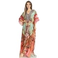 thumbnail image 1 of Sakkas Yeni Women's Short Sleeve V-neck Summer Floral Long Caftan Dress Cover-up - 476 - One Size, 1 of 5
