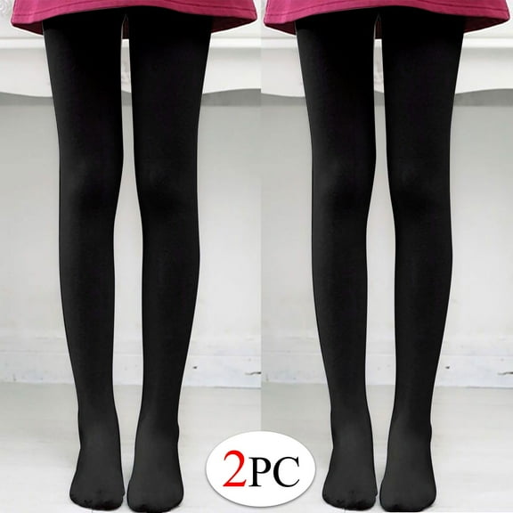 Sakmal 2 Pair Fleece Lined Black Tights for Women Thermal Dance Pantyhose Winter Ladies Tight
